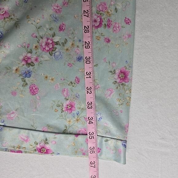 Vanity Fair Light Green Pink Floral Chemise Short Nightgown Dress Small Feminine - Picture 4 of 6